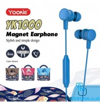 MAGNETIC EARPHONE / HEADSET WITH MIC AND CABLE (YK1000) - BLUE